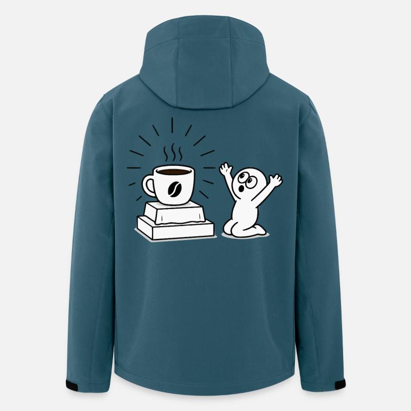 Kaffeebecher Freude Comicdesign - Recycelte Männer Softshell-Jacke von Stanley/Stella - Dunkles Petrol