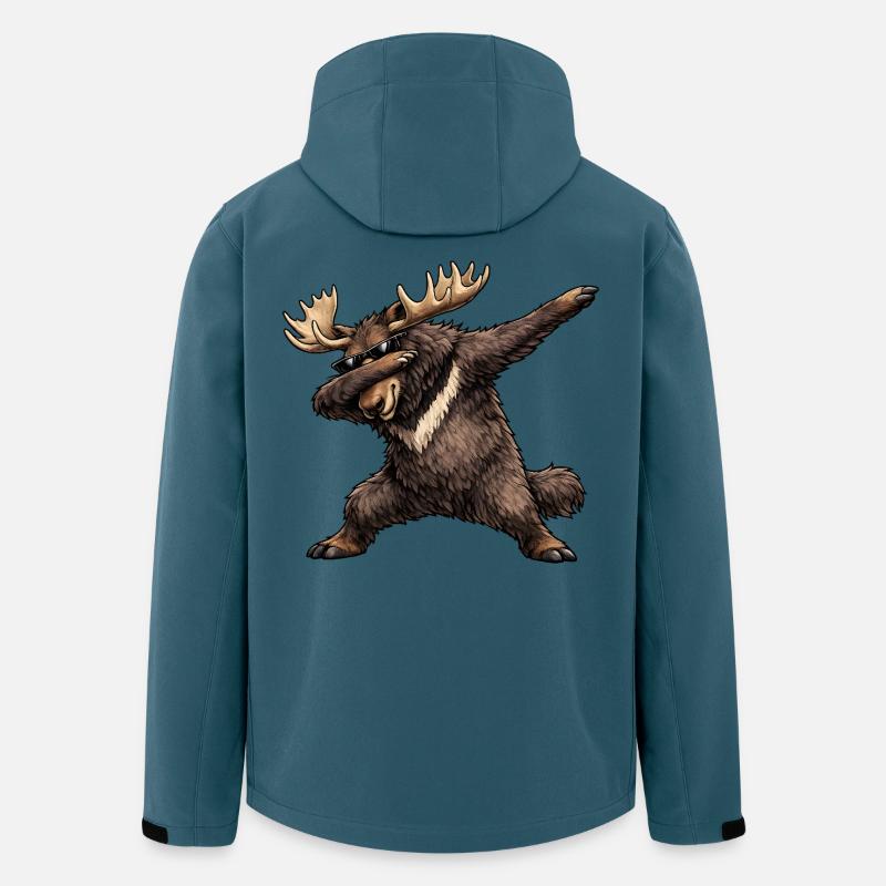 Dabbing Elch - Recycelte Männer Softshell-Jacke von Stanley/Stella - Dunkles Petrol