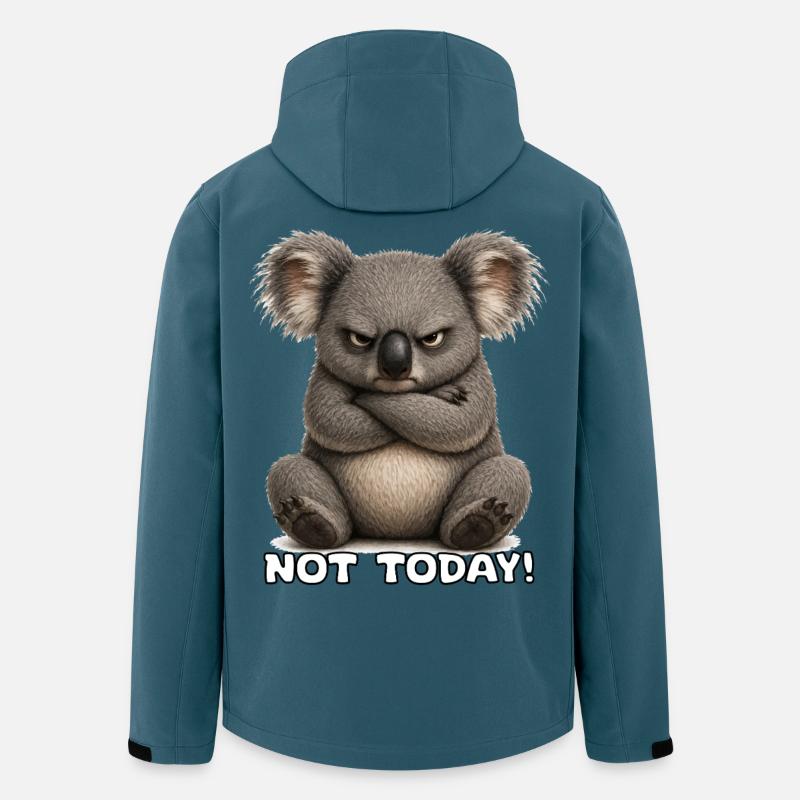 Grummeliger Koala – Not Today - Recycelte Männer Softshell-Jacke von Stanley/Stella - Dunkles Petrol