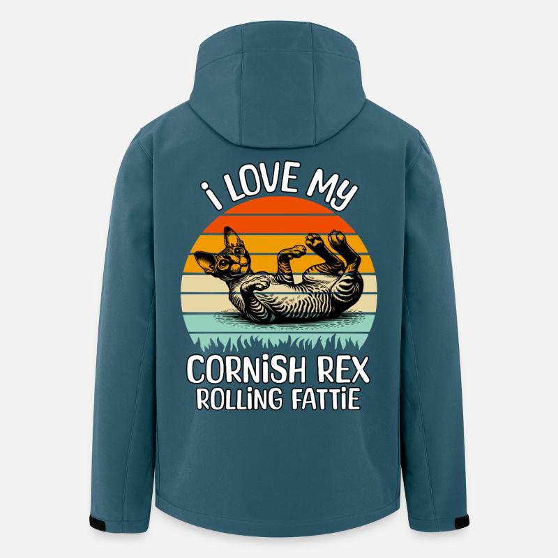 Lustige Cornish Rexkatze - Recycelte Männer Softshell-Jacke von Stanley/Stella - Dunkles Petrol