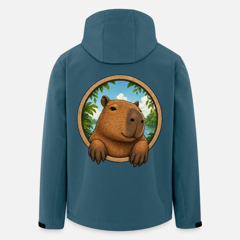 Cuddly capybara in frame - Men’s Recycled Softshell Jacket by Stanley/Stella - stargazer
