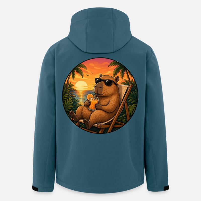 Capibara im Strandkorb - Recycelte Männer Softshell-Jacke von Stanley/Stella - Dunkles Petrol