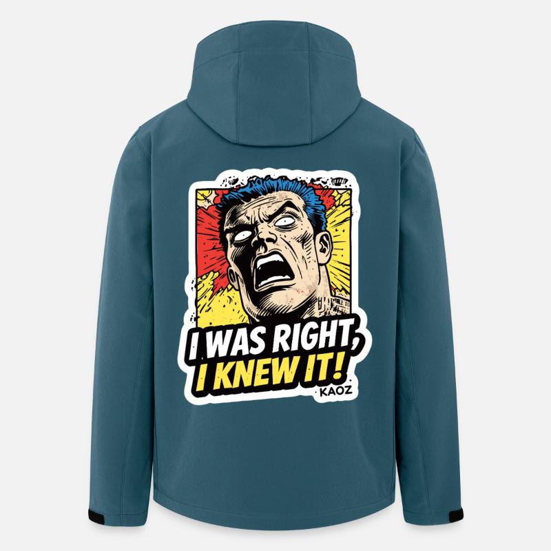 J’avais raison, je le savais, comique - Veste softshell homme en polyester recyclé Stanley/Stella - bleu pétrole foncé