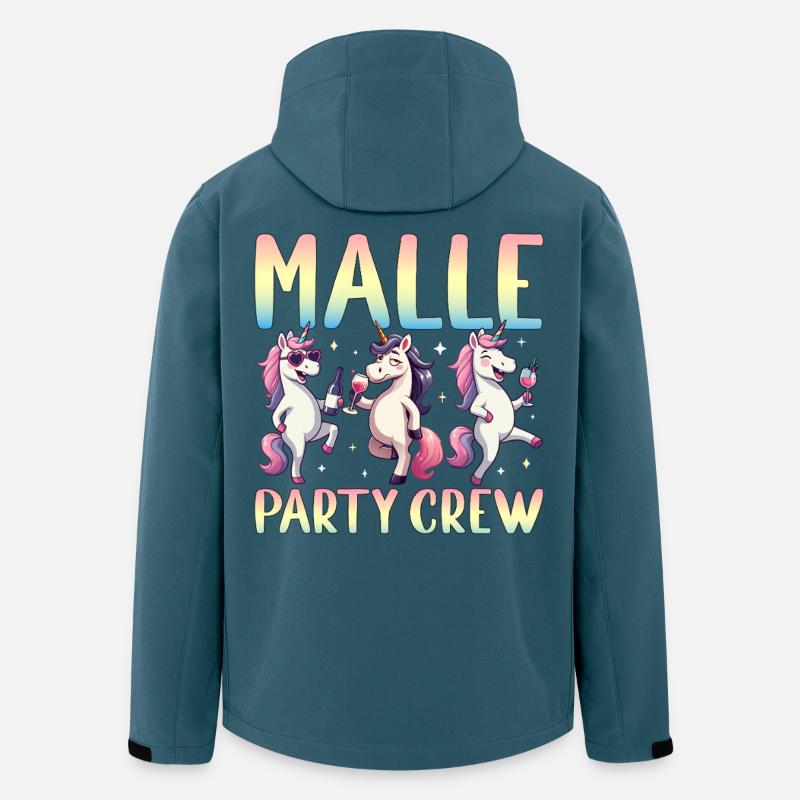 Malle Party Crew - Recycelte Männer Softshell-Jacke von Stanley/Stella - Dunkles Petrol
