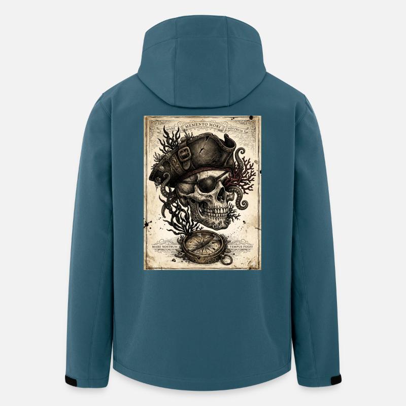 Piratenschädel und Kompass - Recycelte Männer Softshell-Jacke von Stanley/Stella - Dunkles Petrol