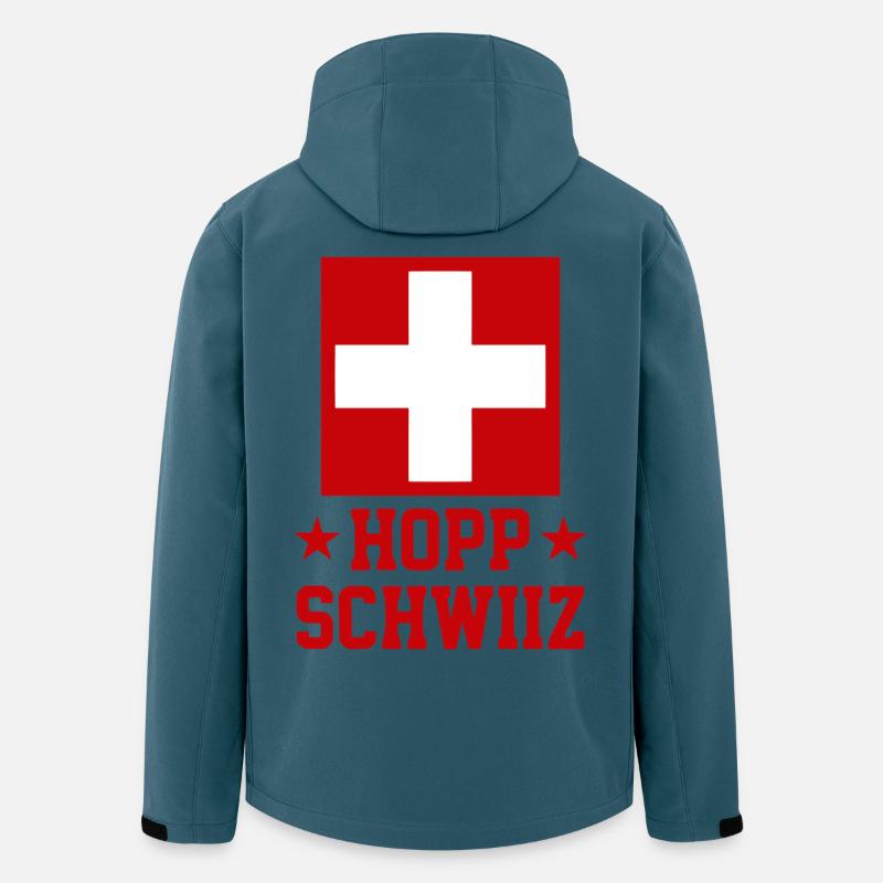 Hopp Schwiiz Schweizer Stolz - Recycelte Männer Softshell-Jacke von Stanley/Stella - Dunkles Petrol