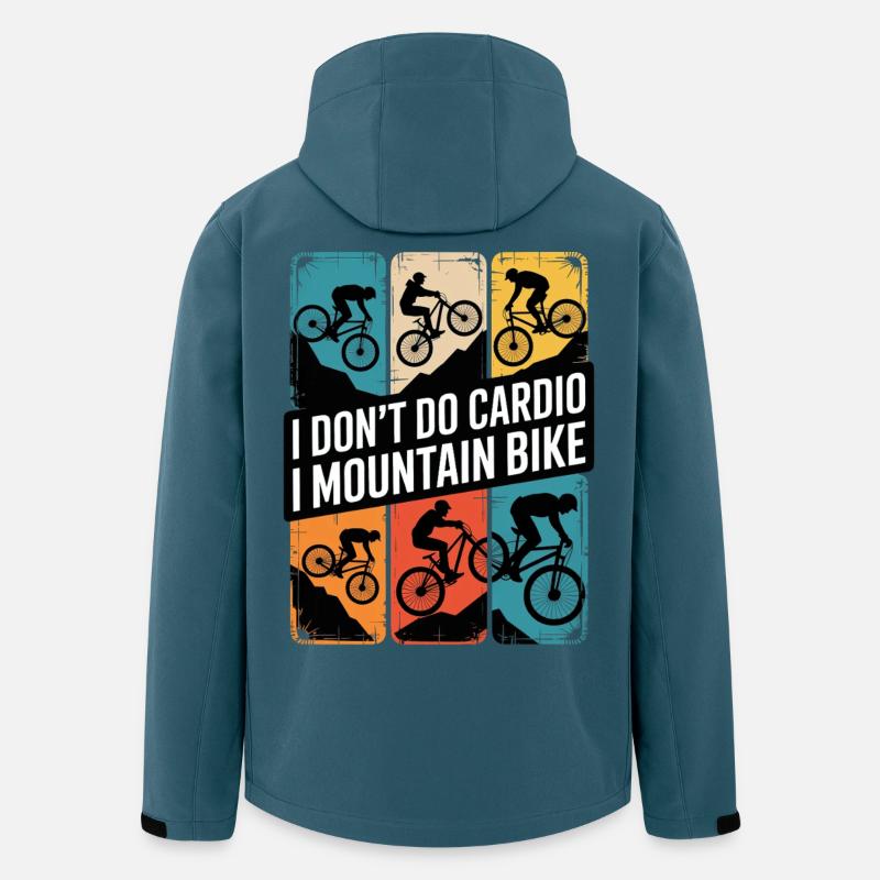 VTT, Descente, Action du cyclisme - Veste softshell homme en polyester recyclé Stanley/Stella - bleu pétrole foncé