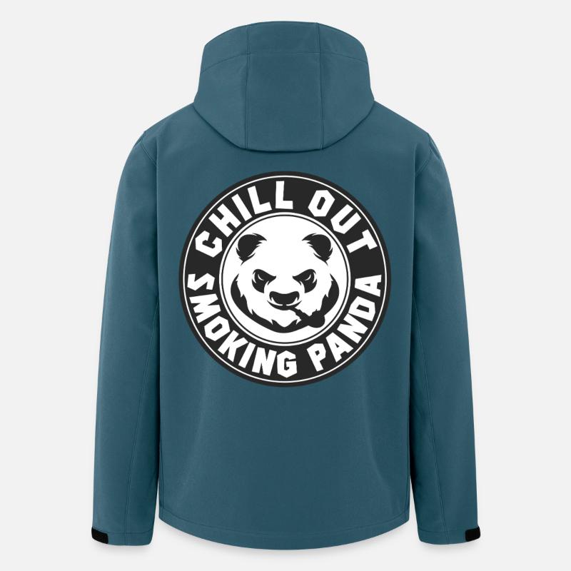 Chill Out Smoking Panda Retro Emblem - Recycelte Männer Softshell-Jacke von Stanley/Stella - Dunkles Petrol