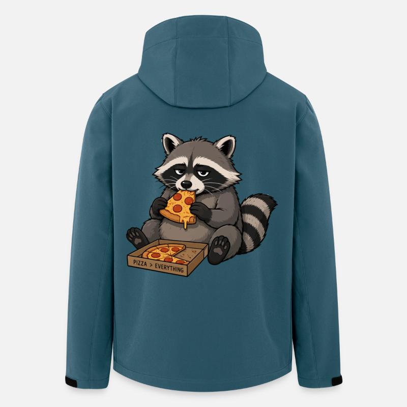 Waschbär nascht Pizza - Recycelte Männer Softshell-Jacke von Stanley/Stella - Dunkles Petrol