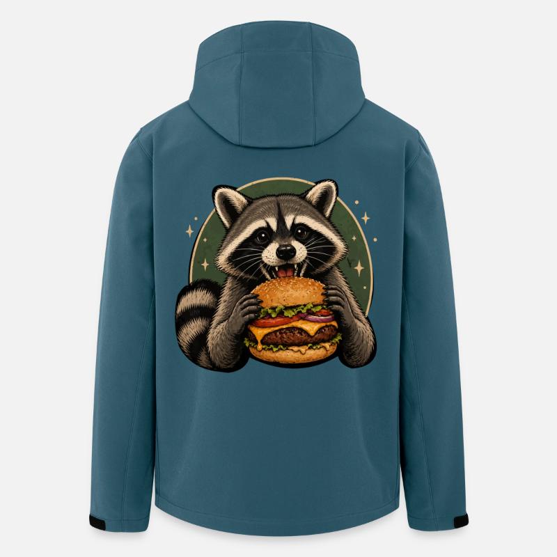 Waschbär mit Burger - Recycelte Männer Softshell-Jacke von Stanley/Stella - Dunkles Petrol