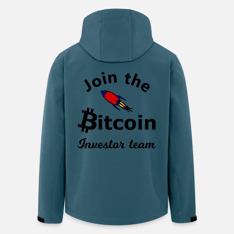Le bitcoin s’envole vers la lune - Veste softshell homme en polyester recyclé Stanley/Stella - bleu pétrole foncé