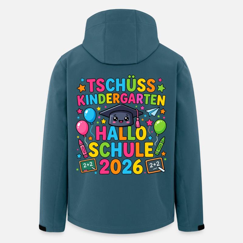 Tschüss Kindergarten Hallo Schule 2026 Einschulung - Recycelte Männer Softshell-Jacke von Stanley/Stella - Dunkles Petrol