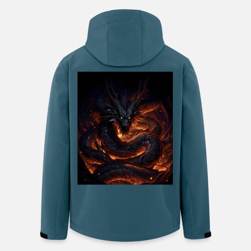 Lava-Drache im Schattenfeuer - Recycelte Männer Softshell-Jacke von Stanley/Stella - Dunkles Petrol