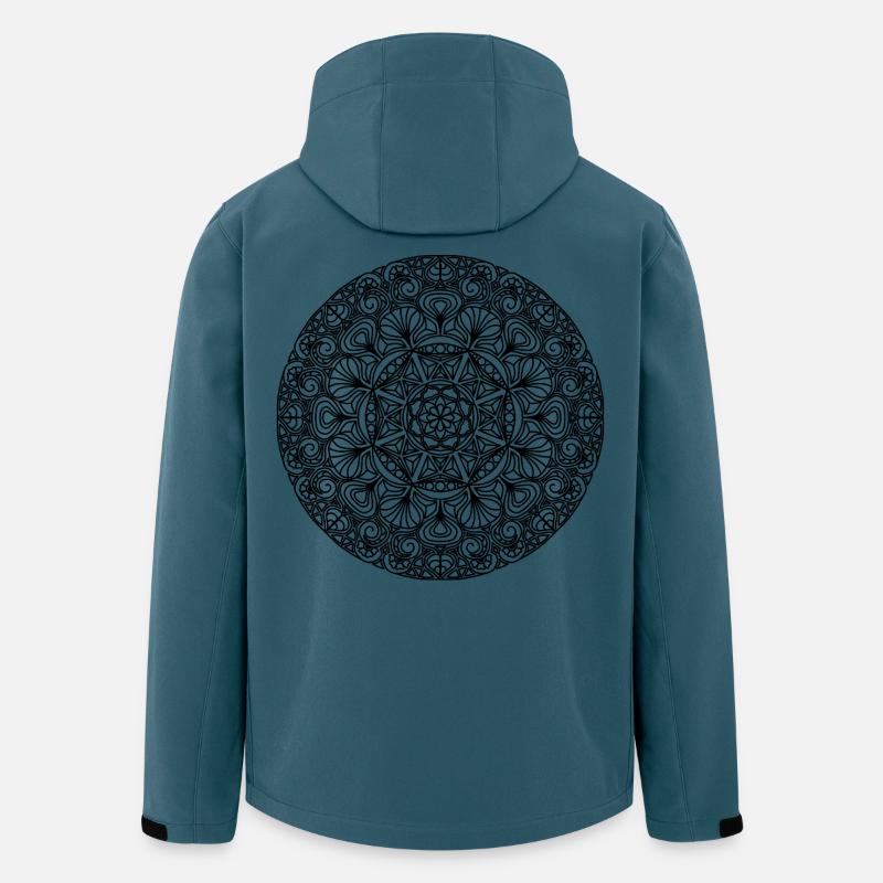 Jugendstil Mandala schwarz-weiß - Recycelte Männer Softshell-Jacke von Stanley/Stella - Dunkles Petrol