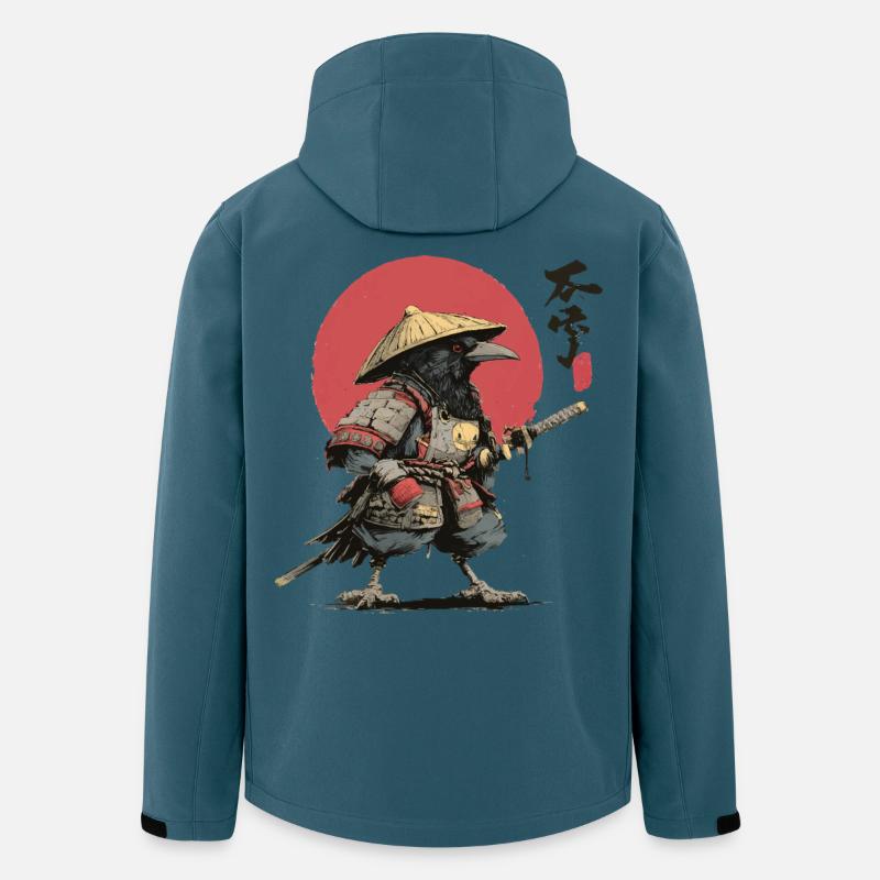 Krähen-Samurai: Roter Sonnenkrieger - Recycelte Männer Softshell-Jacke von Stanley/Stella - Dunkles Petrol