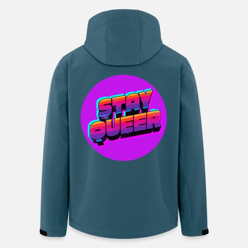 Reste queer rétro néon - Veste softshell homme en polyester recyclé Stanley/Stella - bleu pétrole foncé