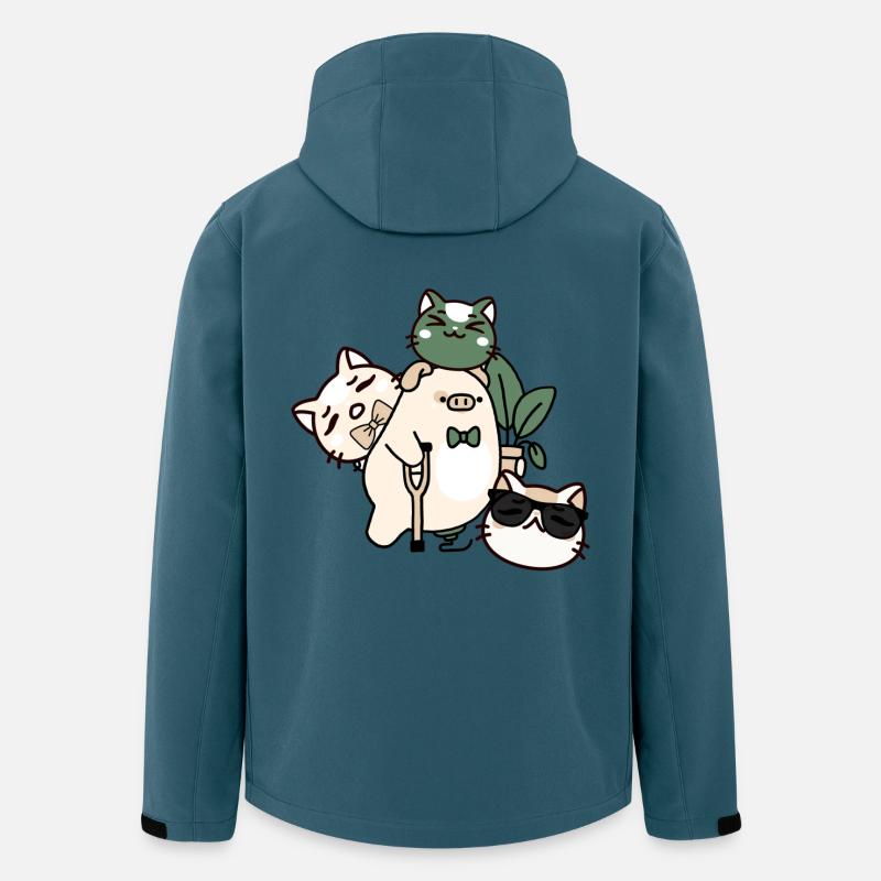 Dapper Kawaii Pig: Crutch and Prosthesis - Men’s Recycled Softshell Jacket by Stanley/Stella - stargazer