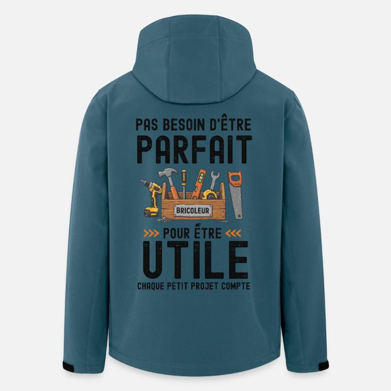 Parfait bricoleur Bricolage  - Veste softshell homme en polyester recyclé Stanley/Stella - bleu pétrole foncé