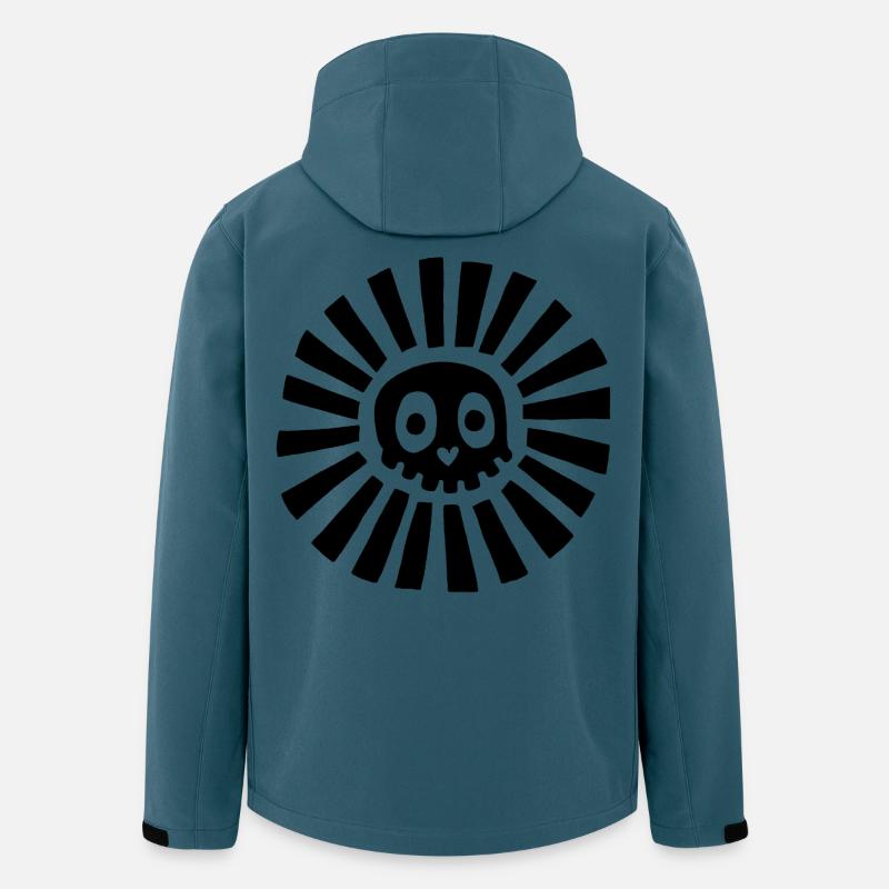 Crâne ensoleillé noir - Veste softshell homme en polyester recyclé Stanley/Stella - bleu pétrole foncé
