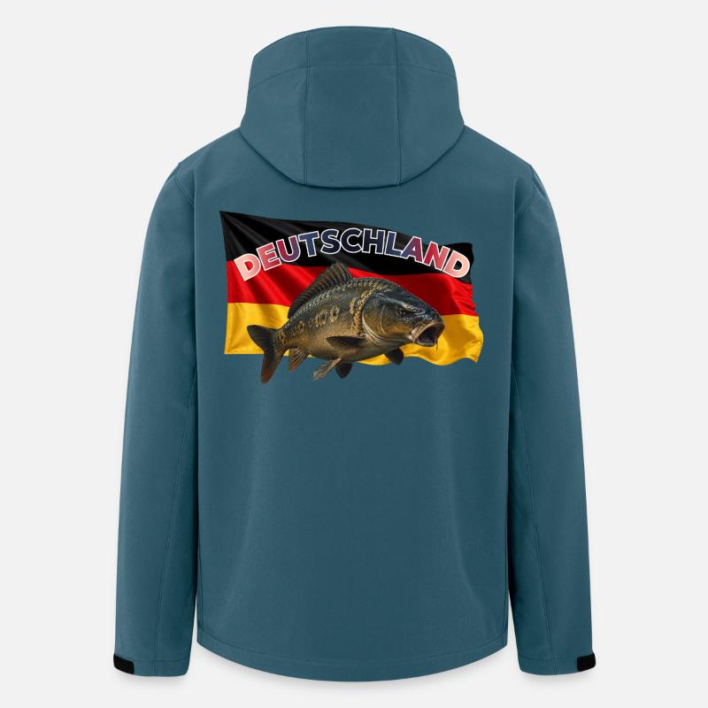 Karpfenangeln Deutschland - Angeldesign - Recycelte Männer Softshell-Jacke von Stanley/Stella - Dunkles Petrol