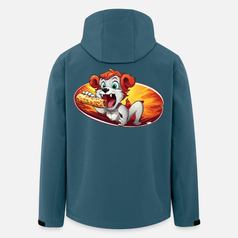 Feuerlicher Pizza-Hund - Recycelte Männer Softshell-Jacke von Stanley/Stella - Dunkles Petrol