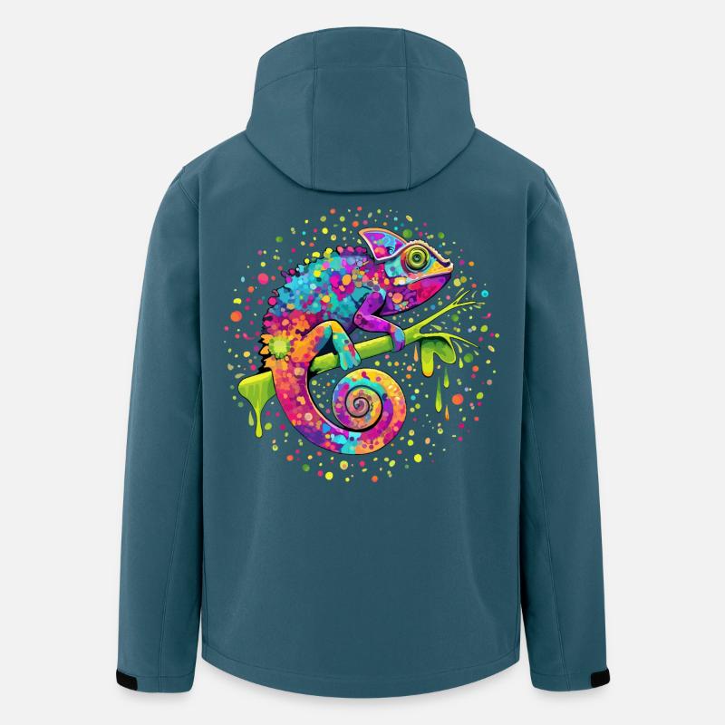 Chamäleon-Aquarellfantasie - Recycelte Männer Softshell-Jacke von Stanley/Stella - Dunkles Petrol