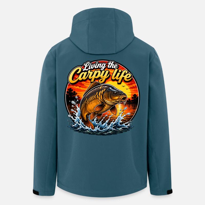 Das Karpfen-Leben leben Karpfenfischen - Recycelte Männer Softshell-Jacke von Stanley/Stella - Dunkles Petrol
