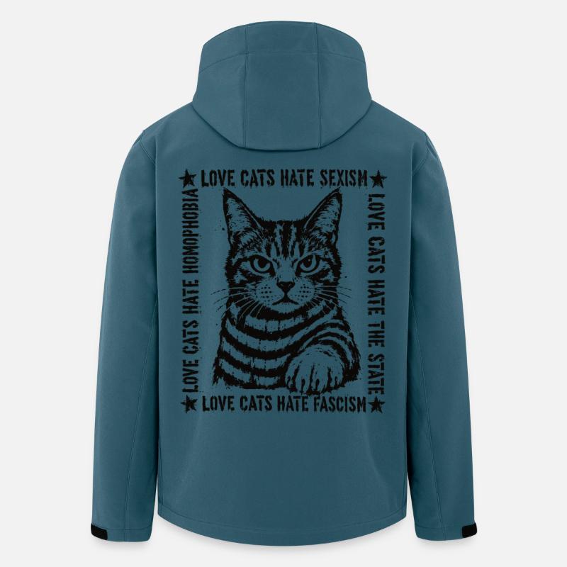 Statement Katze Love Cats Shirt - Recycelte Männer Softshell-Jacke von Stanley/Stella - Dunkles Petrol