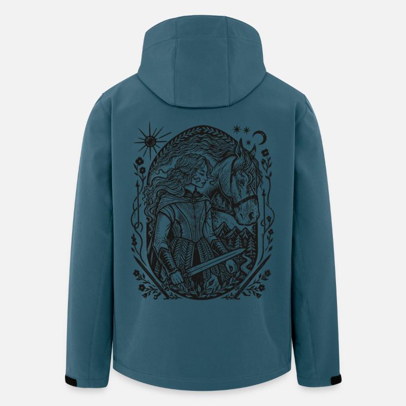 Nachtwald Silhouette: Fantasy-Wächter - Recycelte Männer Softshell-Jacke von Stanley/Stella - Dunkles Petrol