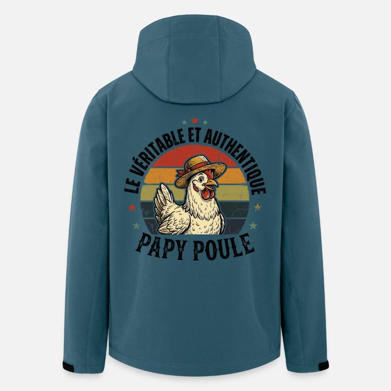Véritable Et Authentique Papy Poule - Veste softshell homme en polyester recyclé Stanley/Stella - bleu pétrole foncé