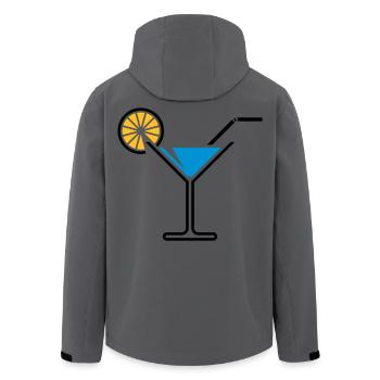 Cocktail / Cocktailglas / Martini + (Hellblau) - Recycelte Männer Softshell-Jacke von Stanley/Stella - Dunkles Petrol - Hinten - AI Model Male 185 light (185cm)