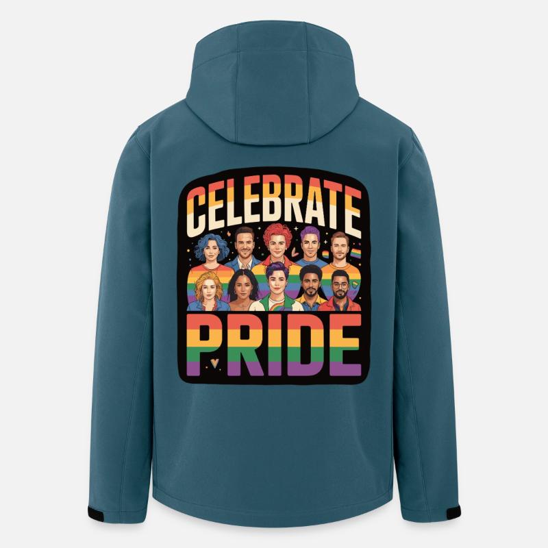 Celebrate Pride LGBTQ Regenbogen - Recycelte Männer Softshell-Jacke von Stanley/Stella - Dunkles Petrol