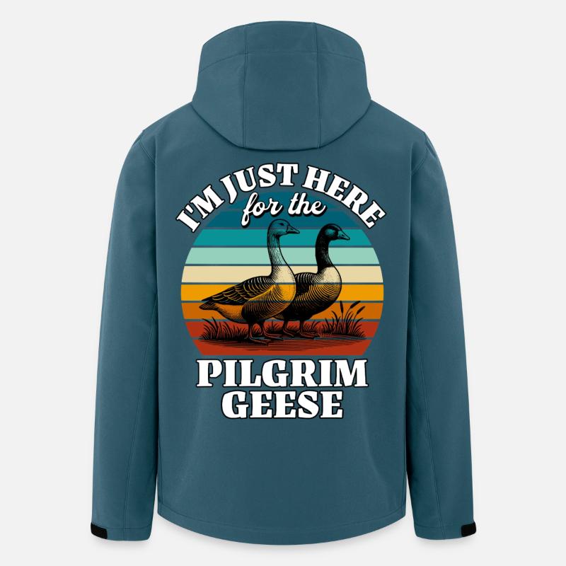 Lustige Pilgrim Gans Sprüche - Recycelte Männer Softshell-Jacke von Stanley/Stella - Dunkles Petrol