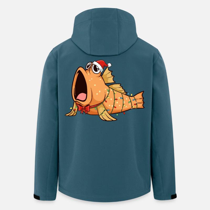 Lustiger Schlammspringer - Weihnachten - Recycelte Männer Softshell-Jacke von Stanley/Stella - Dunkles Petrol