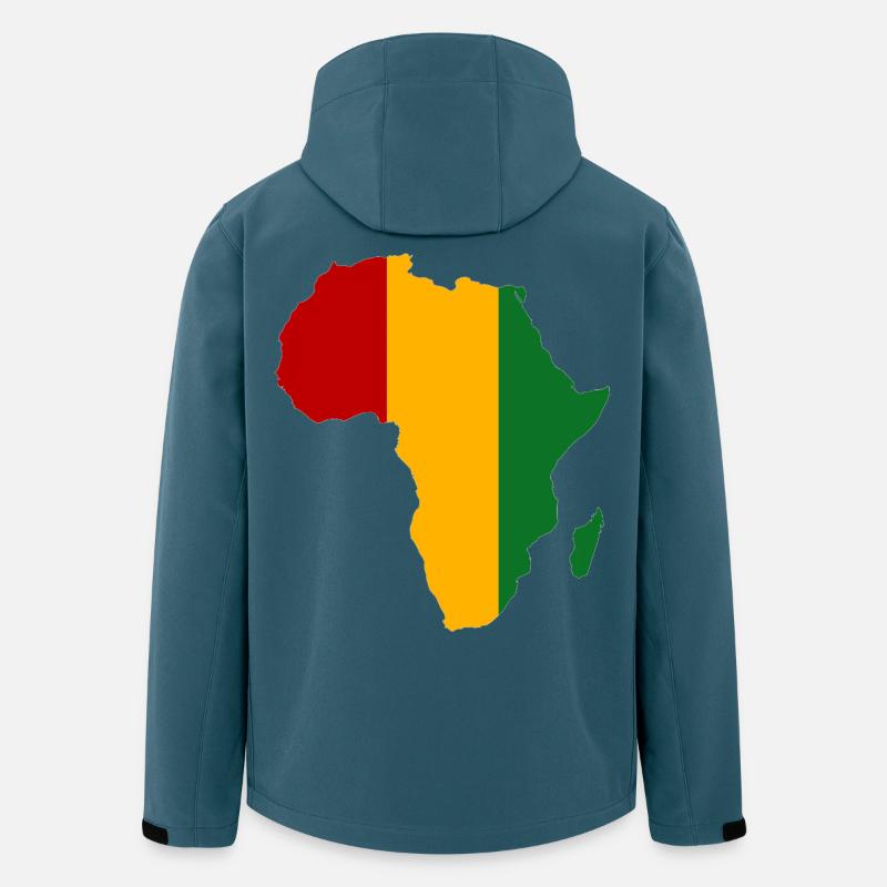 Guiena_Flagge_Afrika - Veste softshell homme en polyester recyclé Stanley/Stella - bleu pétrole foncé