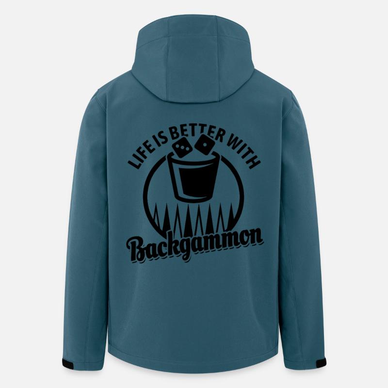 Backgammon | Brettspiel | Geschenk - Recycelte Männer Softshell-Jacke von Stanley/Stella - Dunkles Petrol