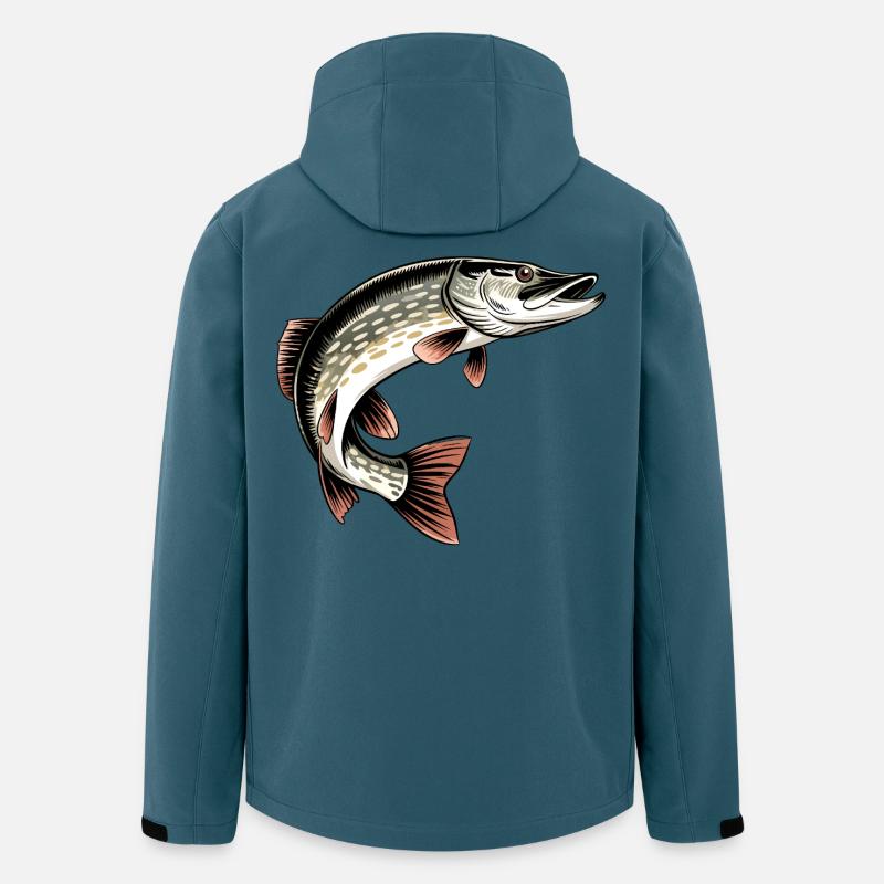 Raubfisch Hecht - Recycelte Männer Softshell-Jacke von Stanley/Stella - Dunkles Petrol