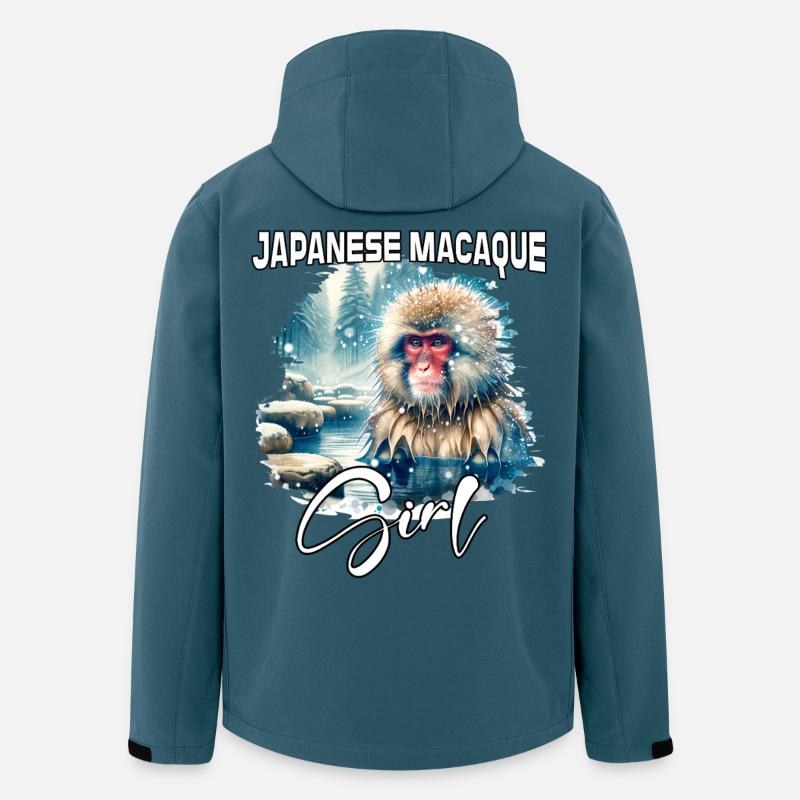 Japanese Macaque Mädchen Japanmakak - Recycelte Männer Softshell-Jacke von Stanley/Stella - Dunkles Petrol