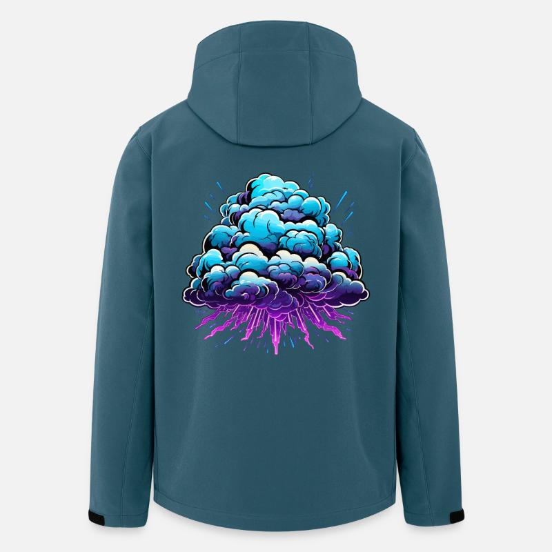 Blue Cloud Pop Neon Burst - Men’s Recycled Softshell Jacket by Stanley/Stella - stargazer