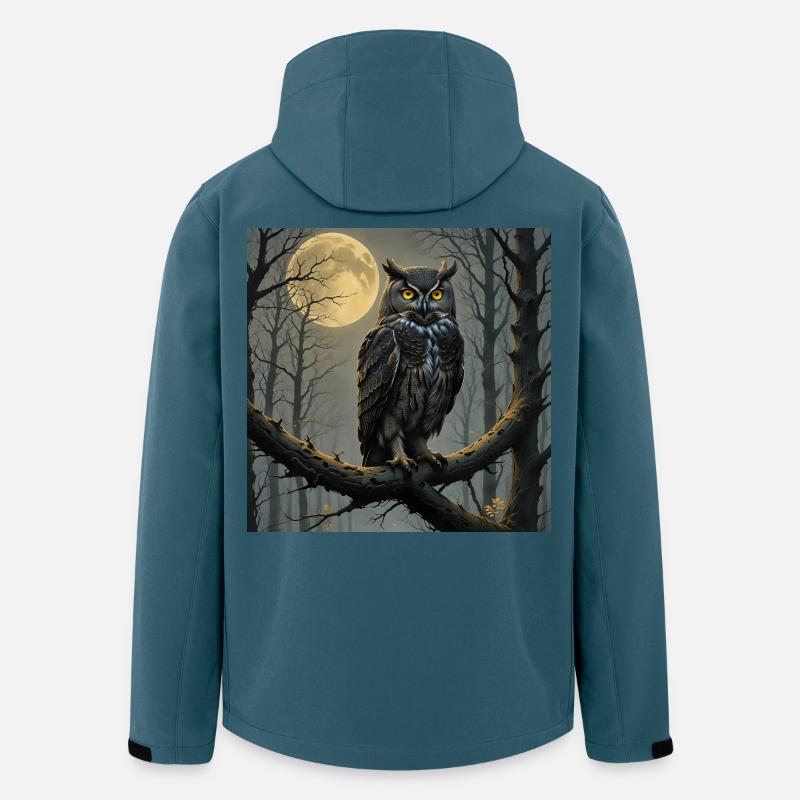 Mondnacht Eule im Nebelwald - Recycelte Männer Softshell-Jacke von Stanley/Stella - Dunkles Petrol