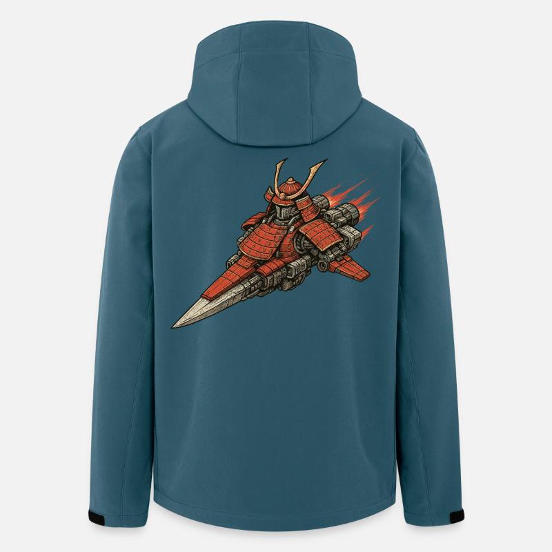 Vaisseau spatial samouraï - Veste softshell homme en polyester recyclé Stanley/Stella - bleu pétrole foncé