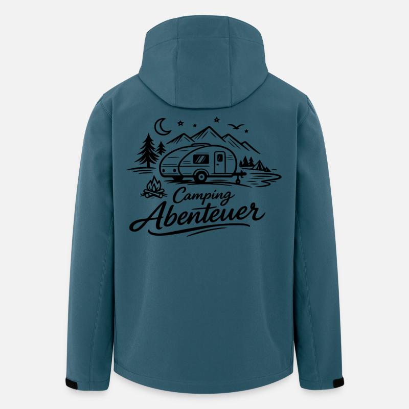 Aventure de camping - Veste softshell homme en polyester recyclé Stanley/Stella - bleu pétrole foncé