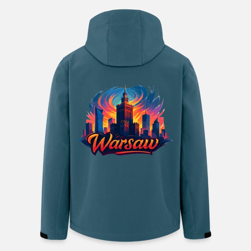 Warschau Skyline Kunst – Bunt & Modern - Recycelte Männer Softshell-Jacke von Stanley/Stella - Dunkles Petrol
