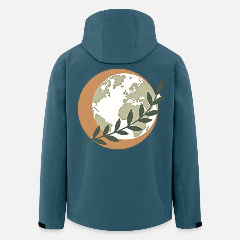 Globe de la Paix Verte - Veste softshell homme en polyester recyclé Stanley/Stella - bleu pétrole foncé