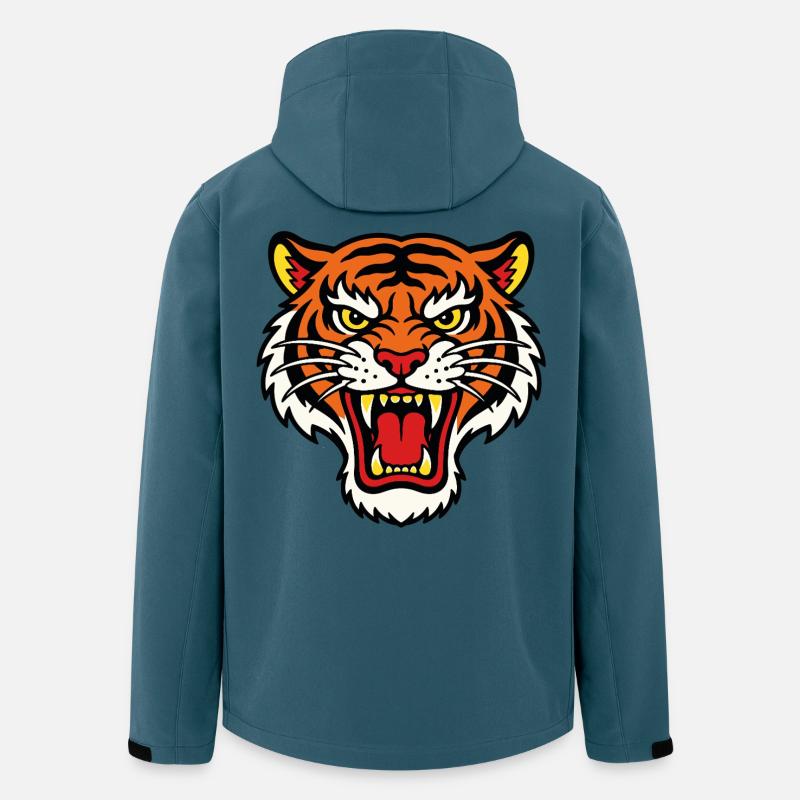 Fierce tiger head tattoo style - Men’s Recycled Softshell Jacket by Stanley/Stella - stargazer