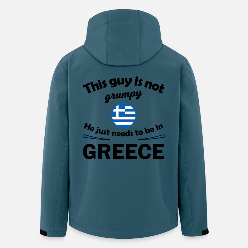 Supporters de Grèce - Veste softshell homme en polyester recyclé Stanley/Stella - bleu pétrole foncé