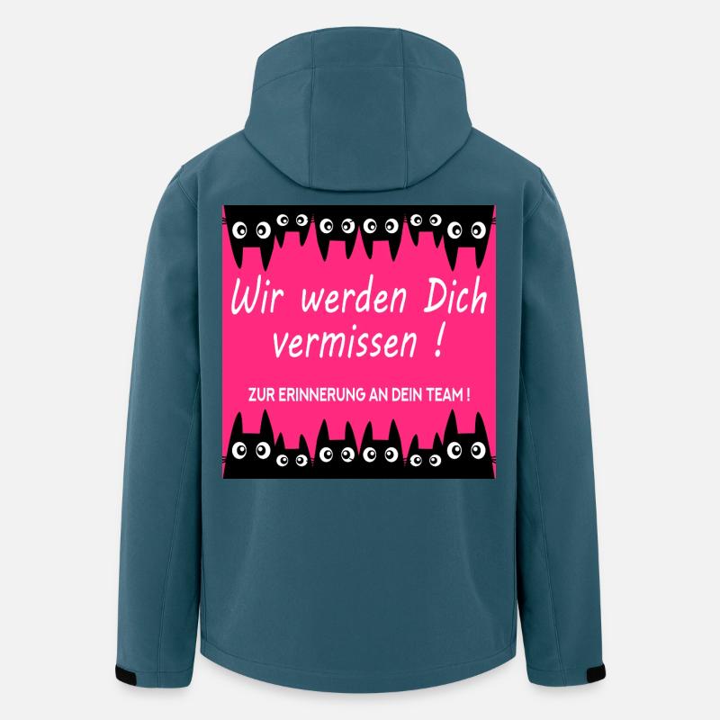 Adieu chats collègues - Veste softshell homme en polyester recyclé Stanley/Stella - bleu pétrole foncé