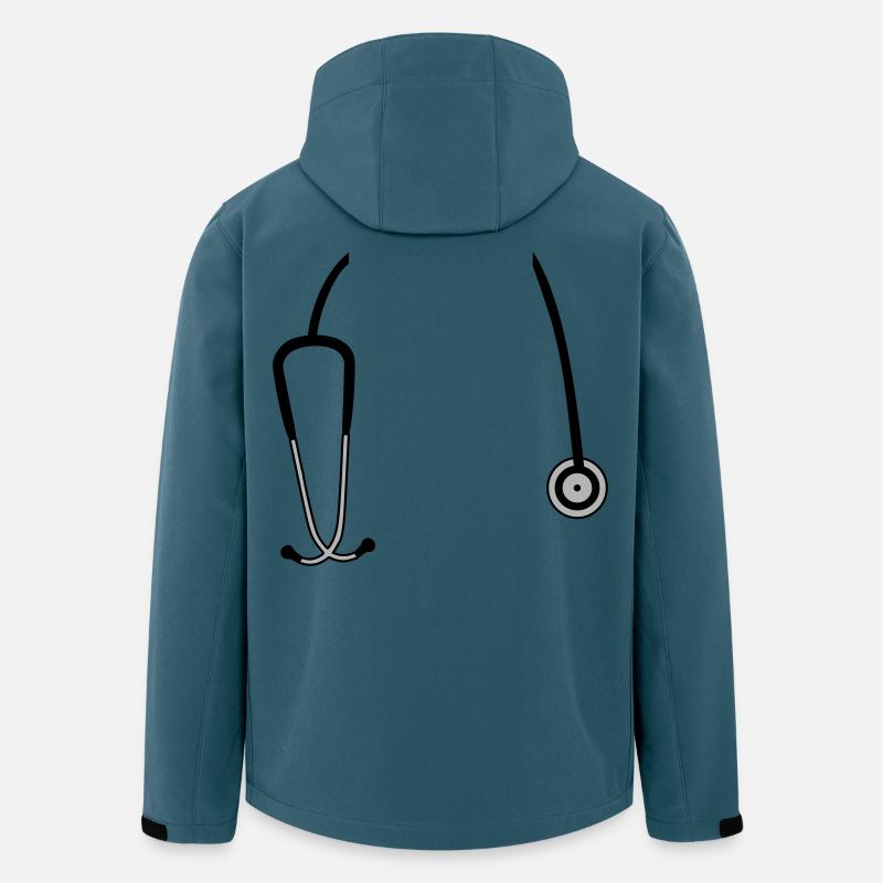 Stéthoscope - Veste softshell homme en polyester recyclé Stanley/Stella - bleu pétrole foncé
