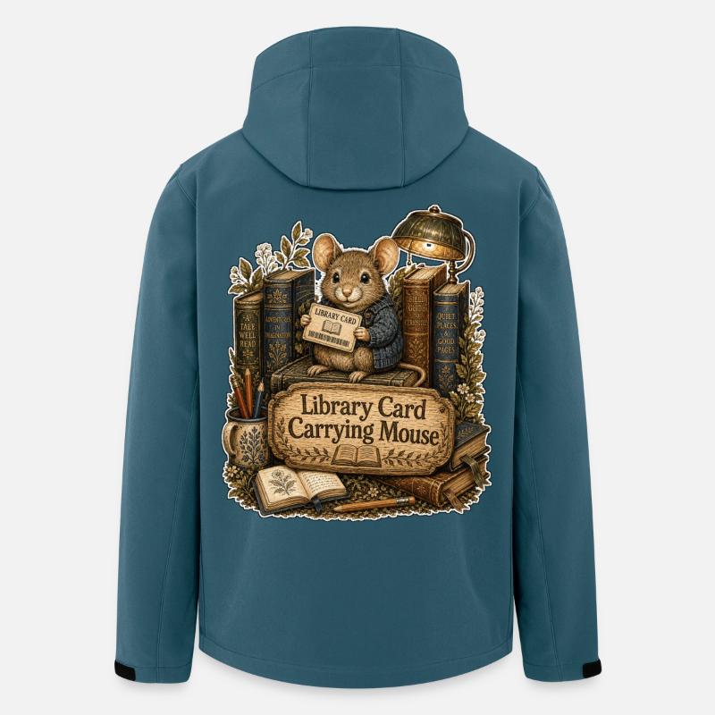 Lesemaus mit Bibliothekskarte - Recycelte Männer Softshell-Jacke von Stanley/Stella - Dunkles Petrol