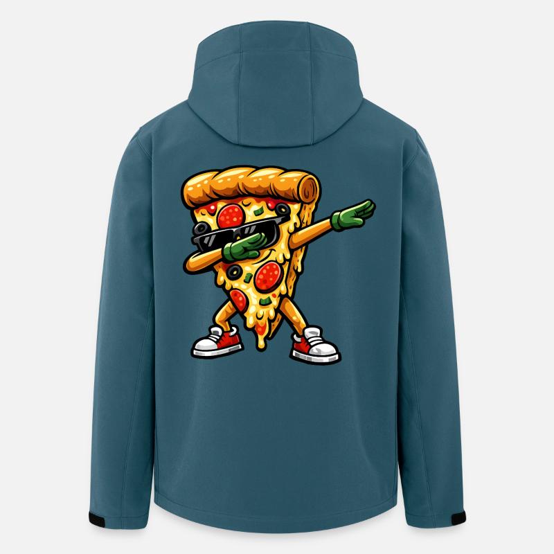 Pizza à tamponner - Veste softshell homme en polyester recyclé Stanley/Stella - bleu pétrole foncé